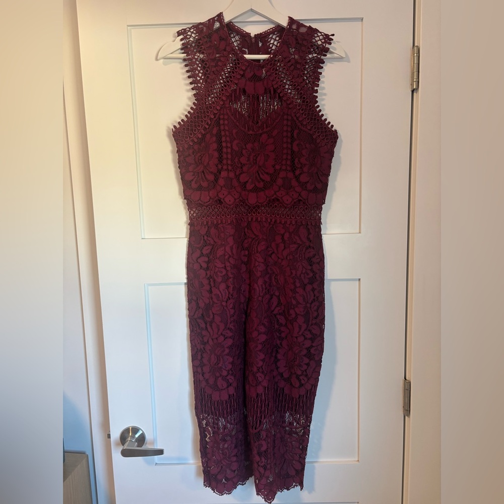 Occasion by Dex Deep Burgundy Dress Sz Small